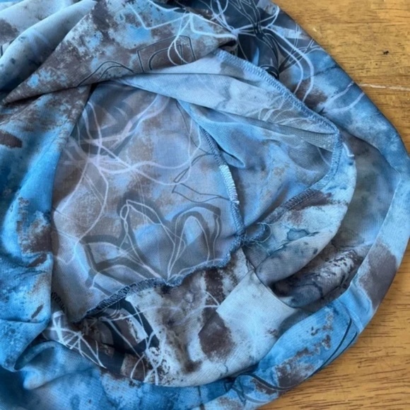 Petit Pois Draped Cowl Neck Doble Mesh Sheer Long Sleeve Blouse Boho Chic,Size S - Picture 6 of 11